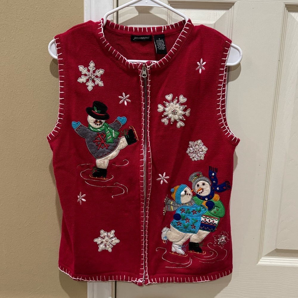 Festive Red Snowman Vest